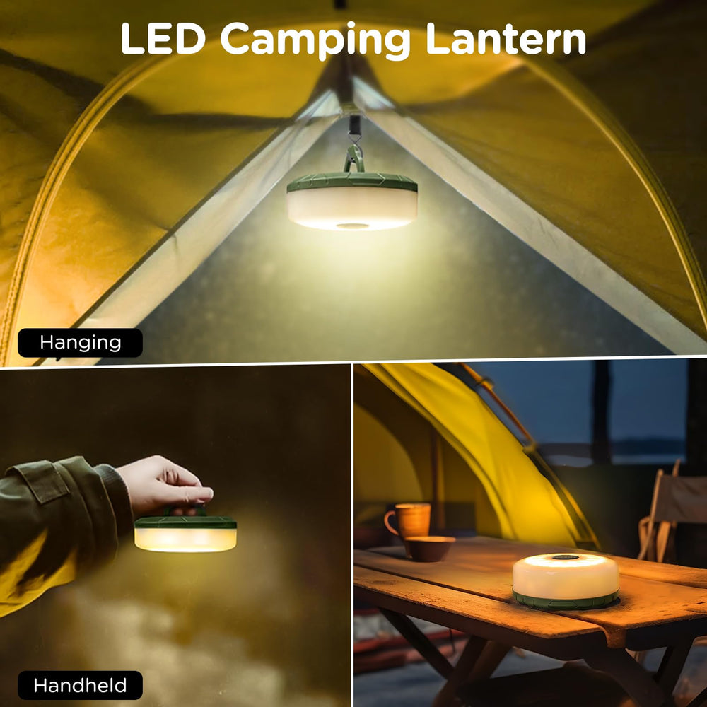 OGERY hanging inside a tent showing hands‑free illumination benefit