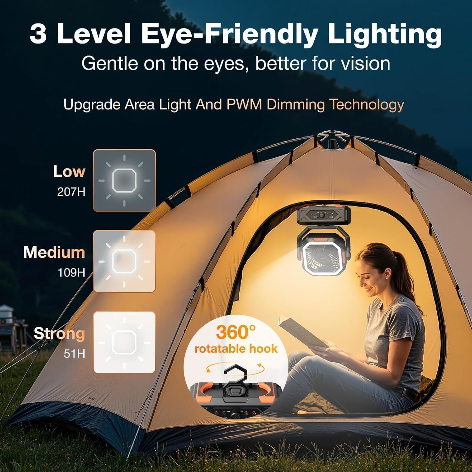 OGERY lighting a night campsite offering reliable illumination
