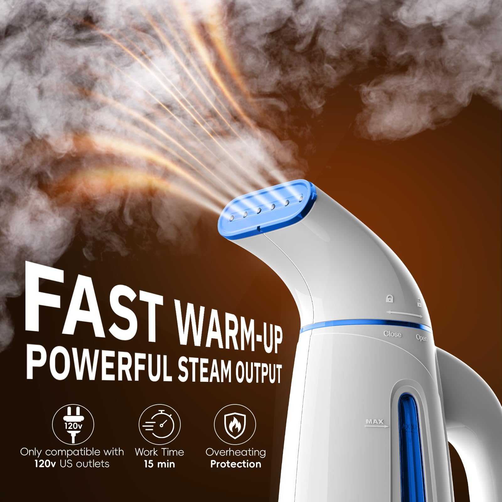OGHom water tank open to show 240ml capacity for longer continuous steaming