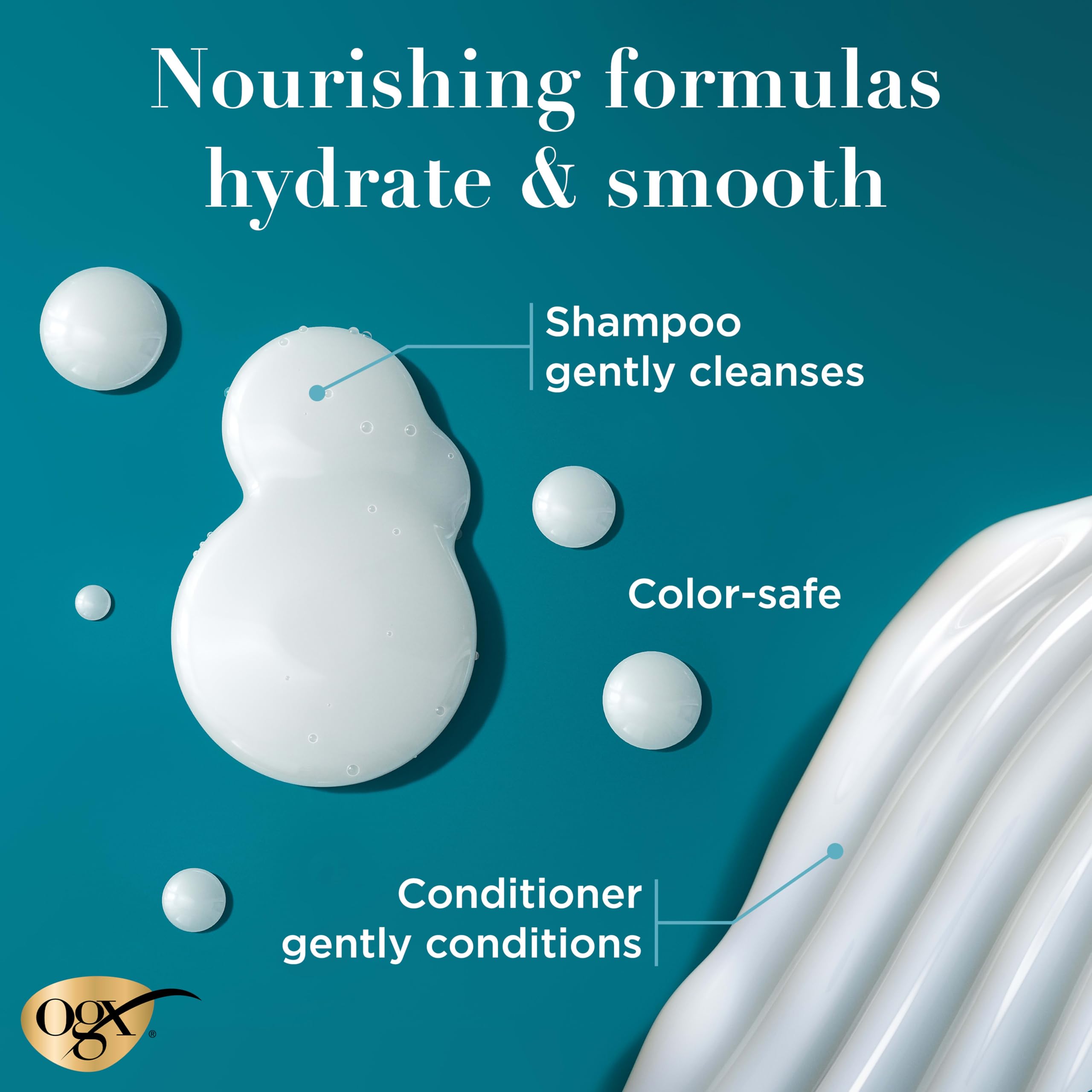 OGX coconut milk shampoo lather in hand demonstrating rich foam and effective cleanse