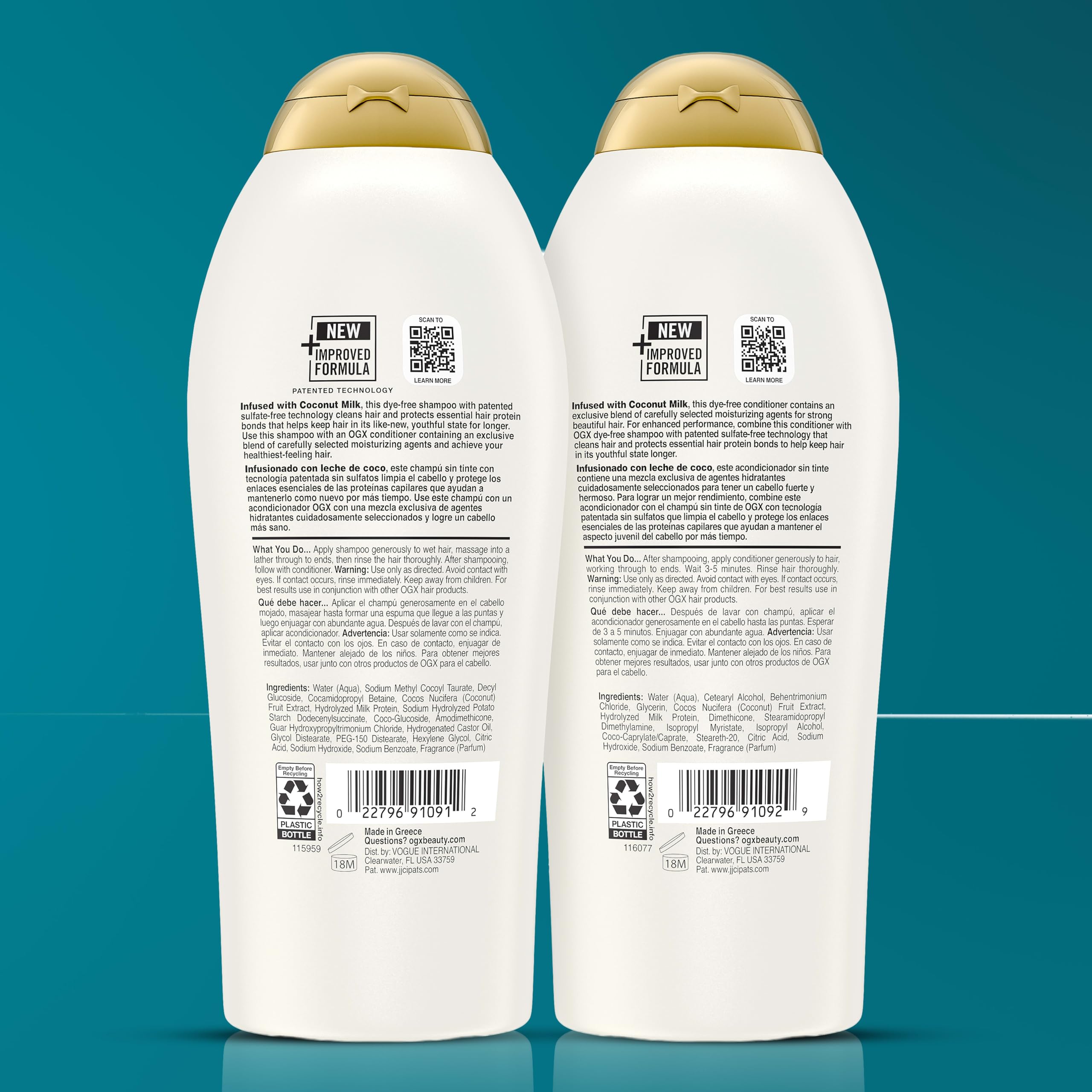 OGX coconut milk lifestyle bathroom display evoking a spa-like nourishing hair routine