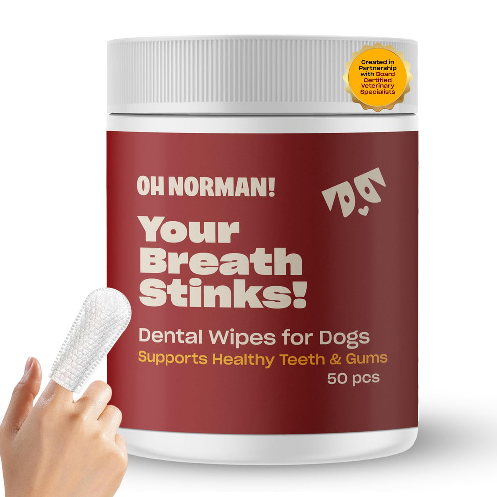 OH NORMAN! front tub packaging showing 50-count, promotes easy freshening
