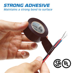OHLECTRIC tape wrapped on an electrical splice showing weatherproof protection benefit