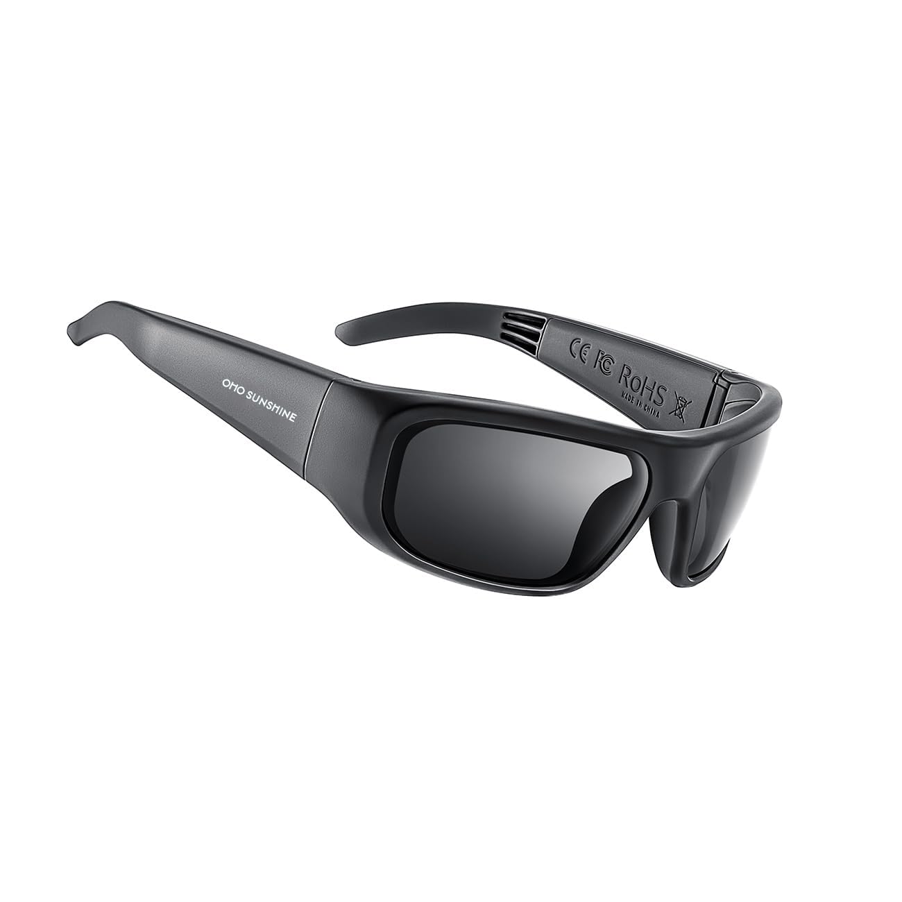 OhO sunshine front packaging showing smart sunglasses and benefits