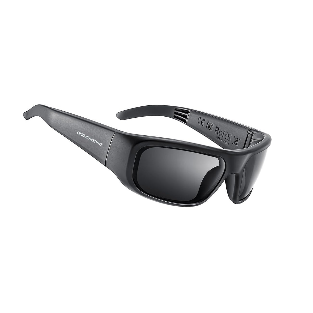 OhO sunshine front packaging showing smart sunglasses and benefits