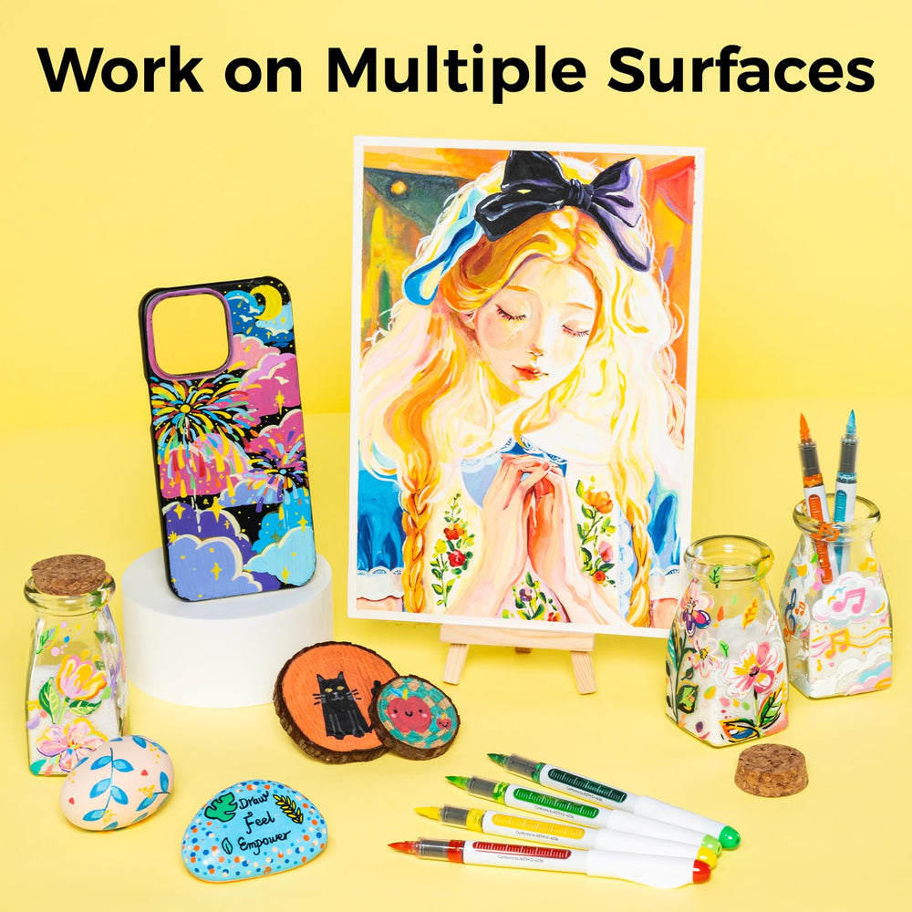 Ohuhu fabric pouch open showing organized storage and portability for creatives