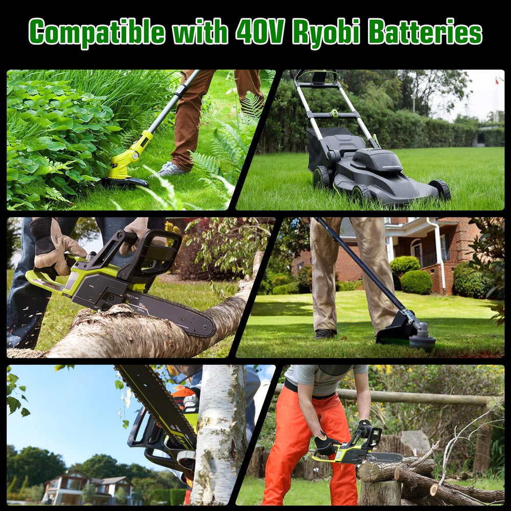 OHYES BAT in outdoor lawn mower scenario showing extended runtime advantage