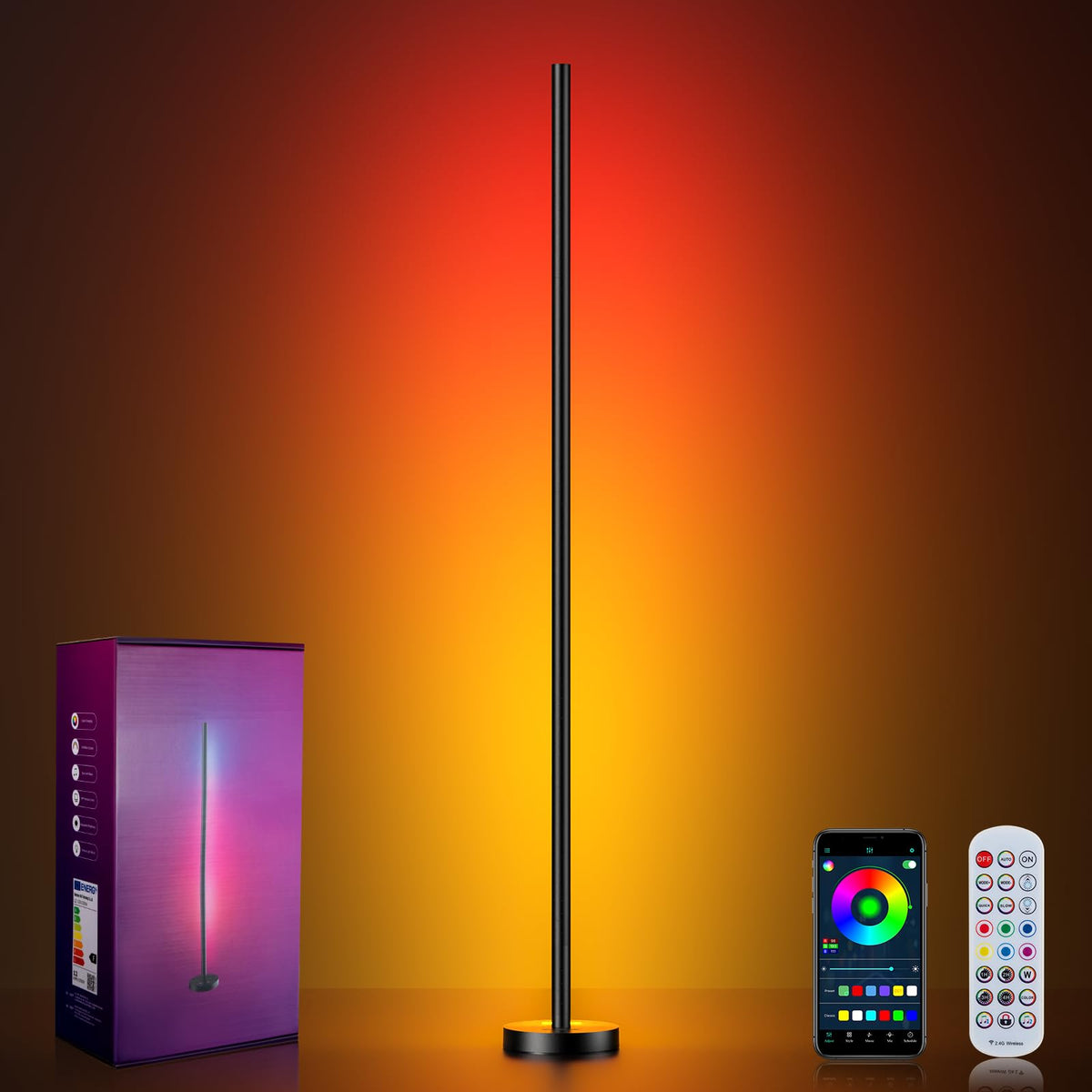 OIYN corner lamp front view showing full ambient effect and atmosphere