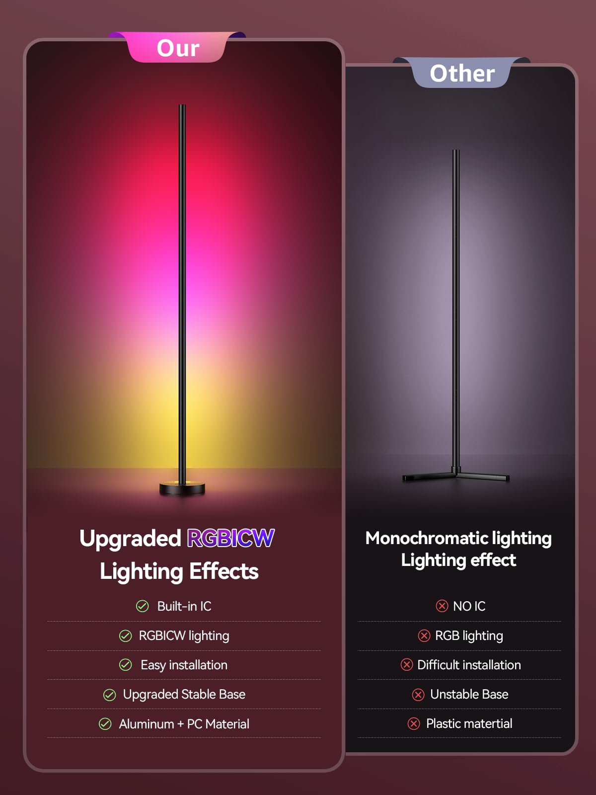 OIYN lamp size comparison next to sofa showing scale and corner fit