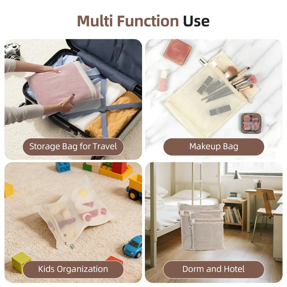 OKAKA bags in a laundry room scene showing organized care and ease of use