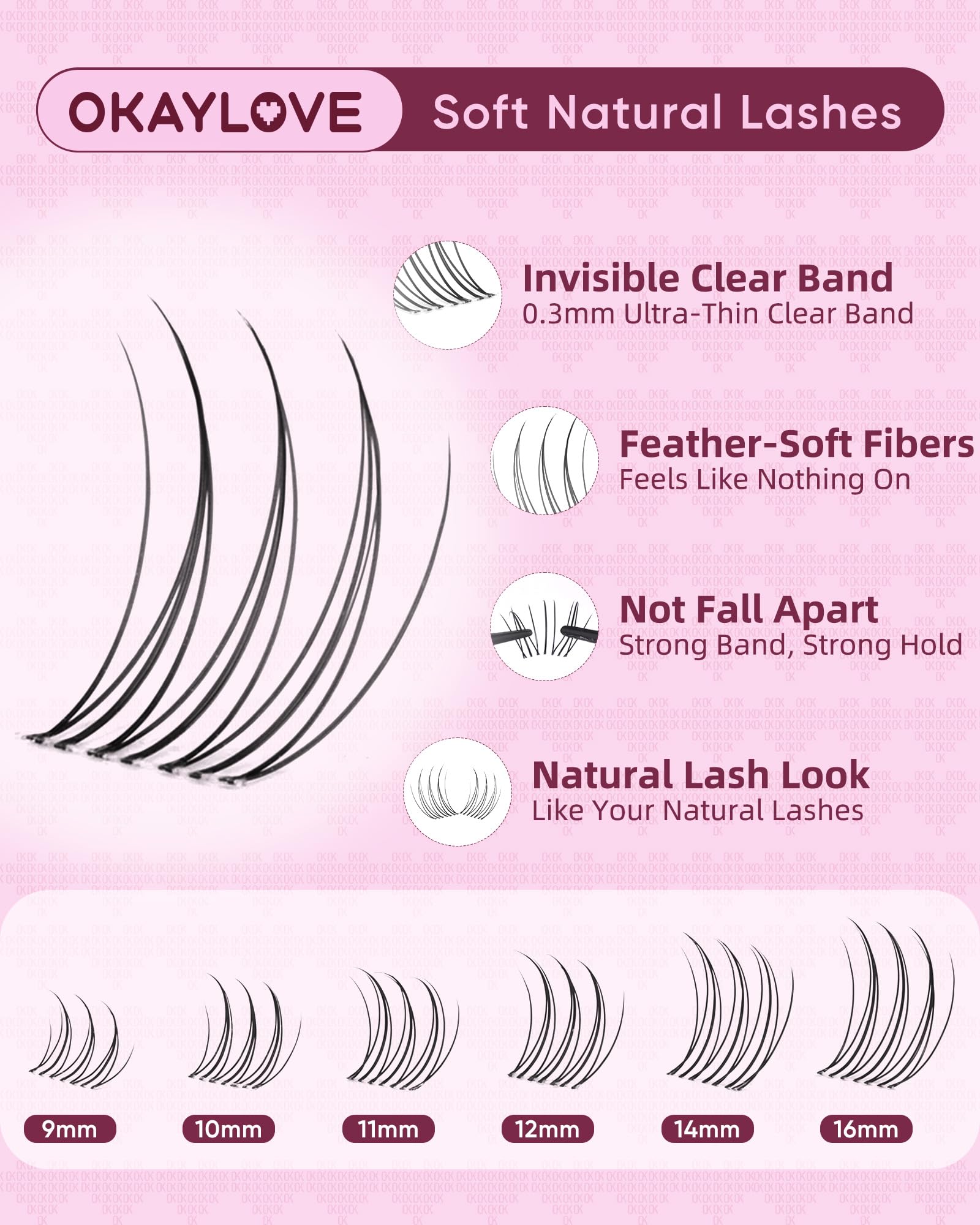 OKAYLOVE lashes styled with Korean makeup for a natural lifted look