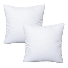 OKBA front view of two white pillow inserts showing full shape and neat corners for polished decor
