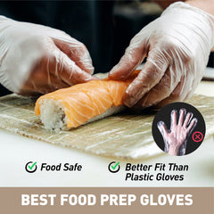 OKIAAS gloves worn during food prep demonstrating hygiene benefit