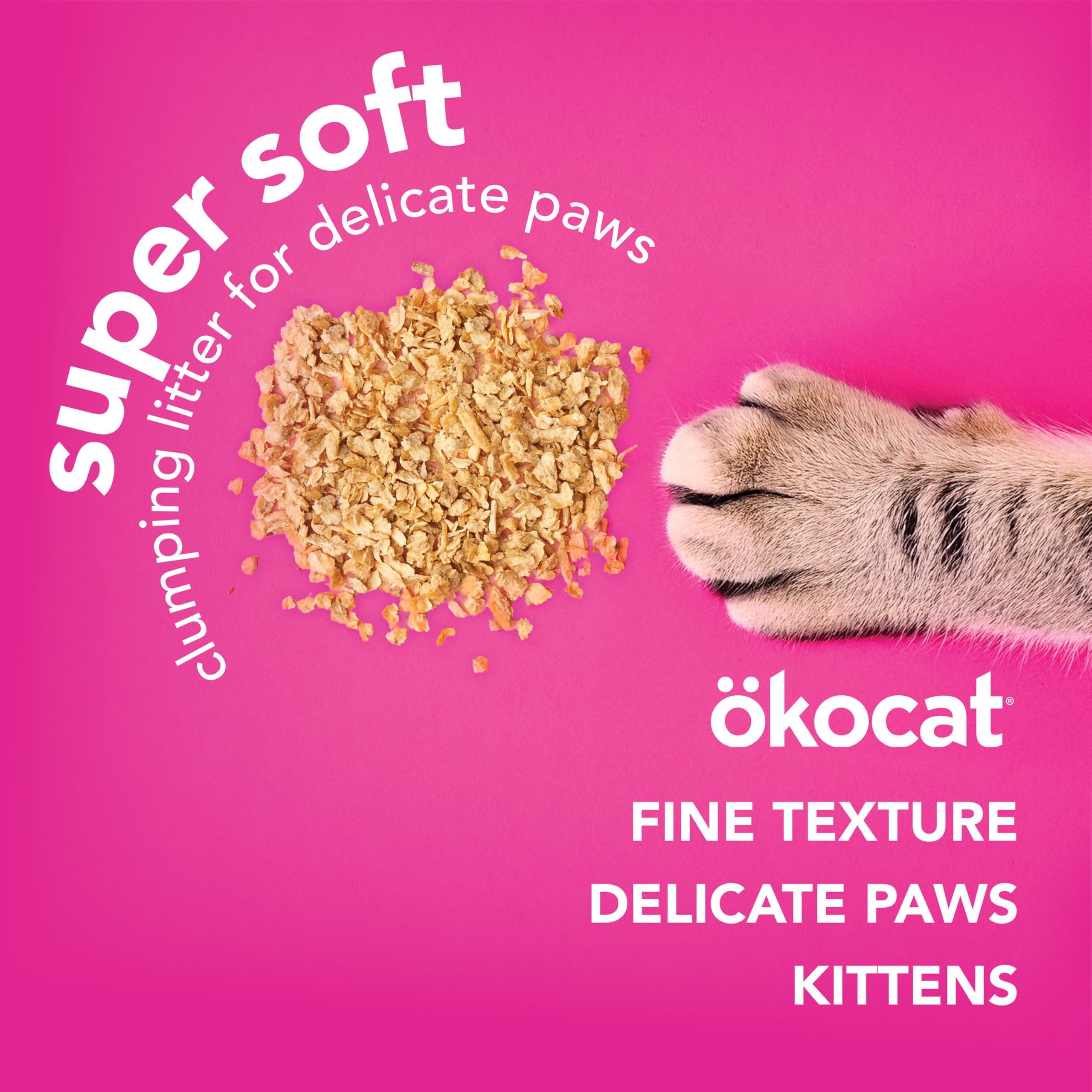 ÖKOCAT solid clump being scooped demonstrating easy removal and less mess