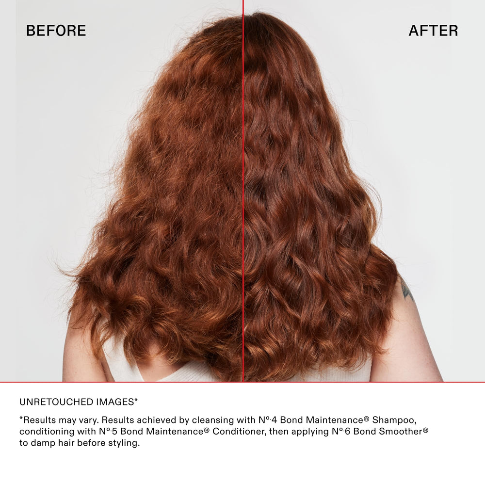Before and after hair comparison illustrating smoother shinier results