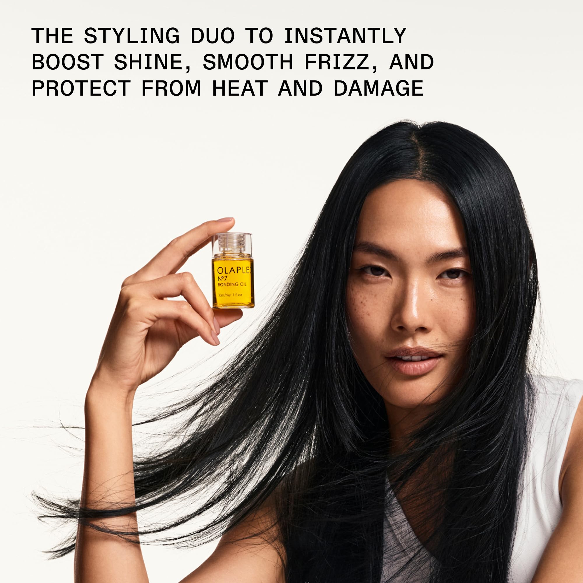 Olaplex styling duo flatlay showing both products for streamlined routine benefit