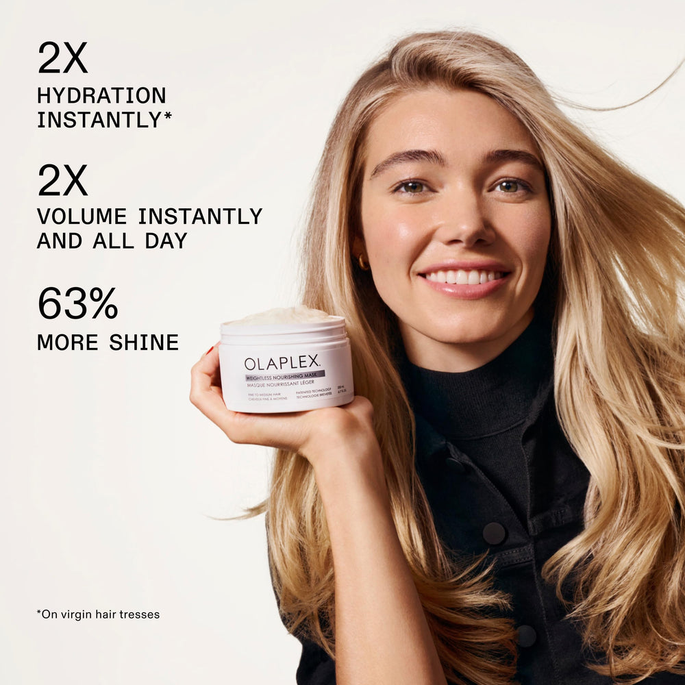 Olaplex mask creamy texture close-up showing lightweight hydration