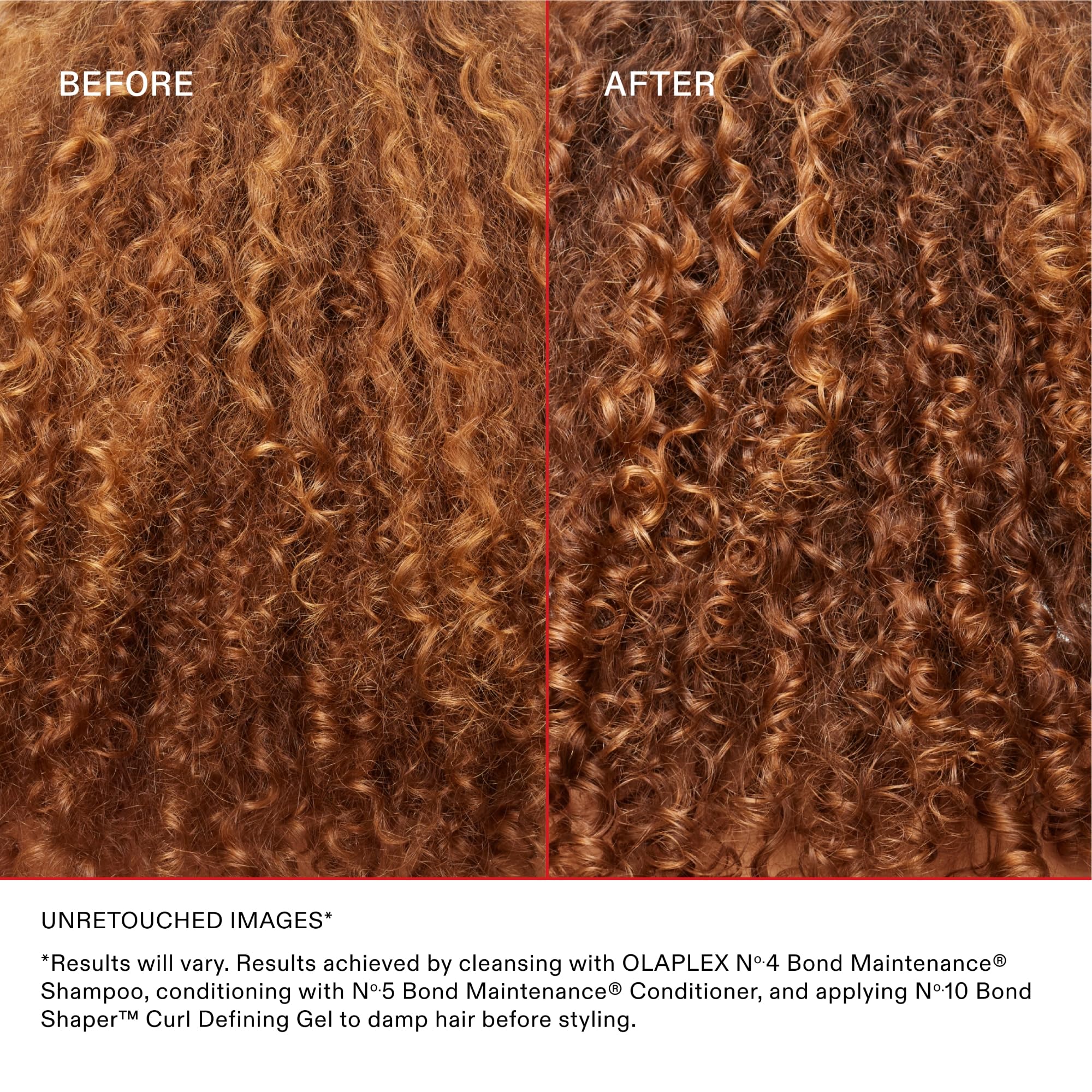 Olaplex N°.10 being raked through damp curls showing better definition benefit