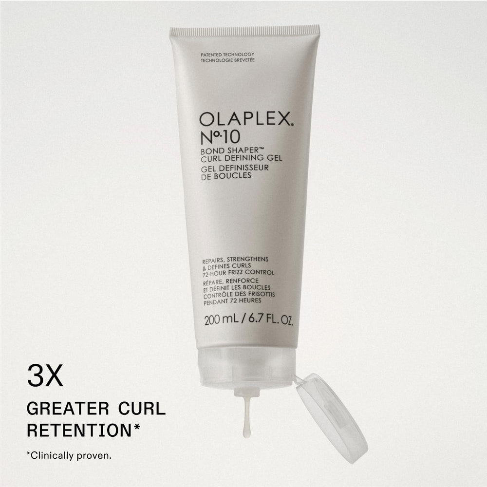 Olaplex N°.10 dispensing gel from cap showing easy application benefit