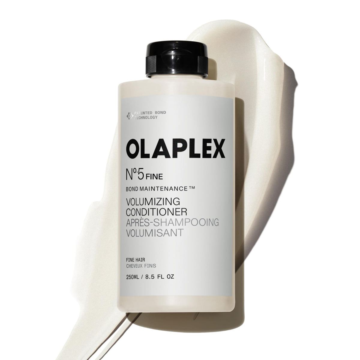 Olaplex N°.5FINE front packaging showing bottle and label benefits