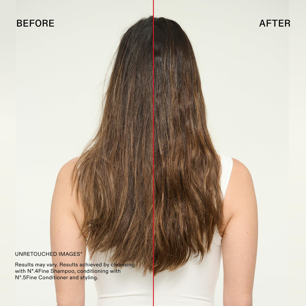 Olaplex N°.5FINE 250 mL beside everyday items visualizing size and value