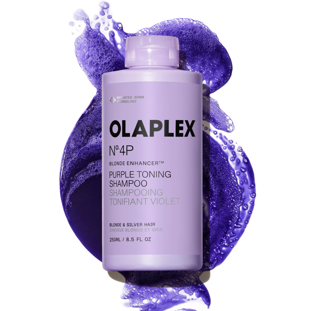 Olaplex Nº.4P front bottle showing packaging and toning benefit