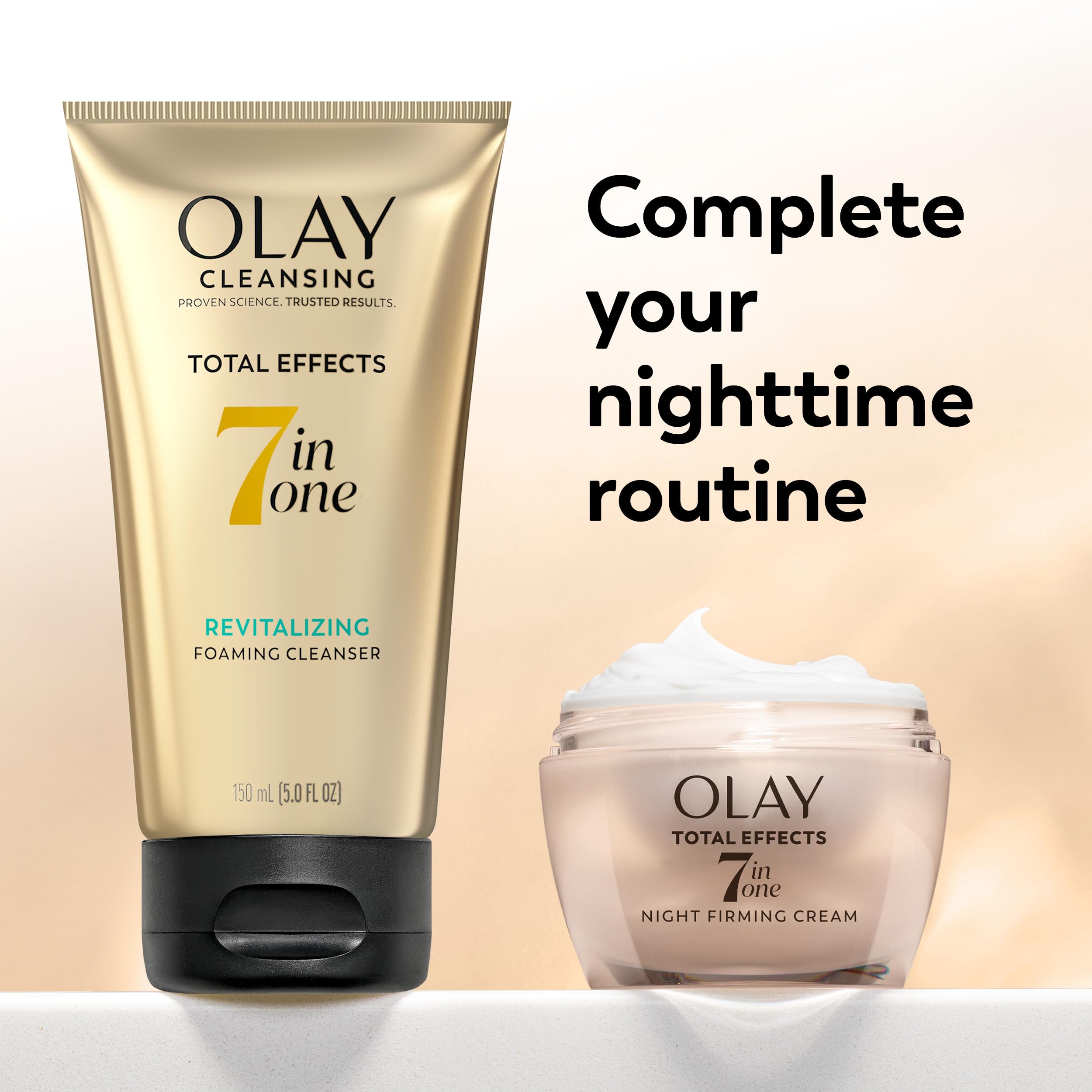 Olay Total Effects cream applied to cheek demonstrating lightweight, non-greasy finish