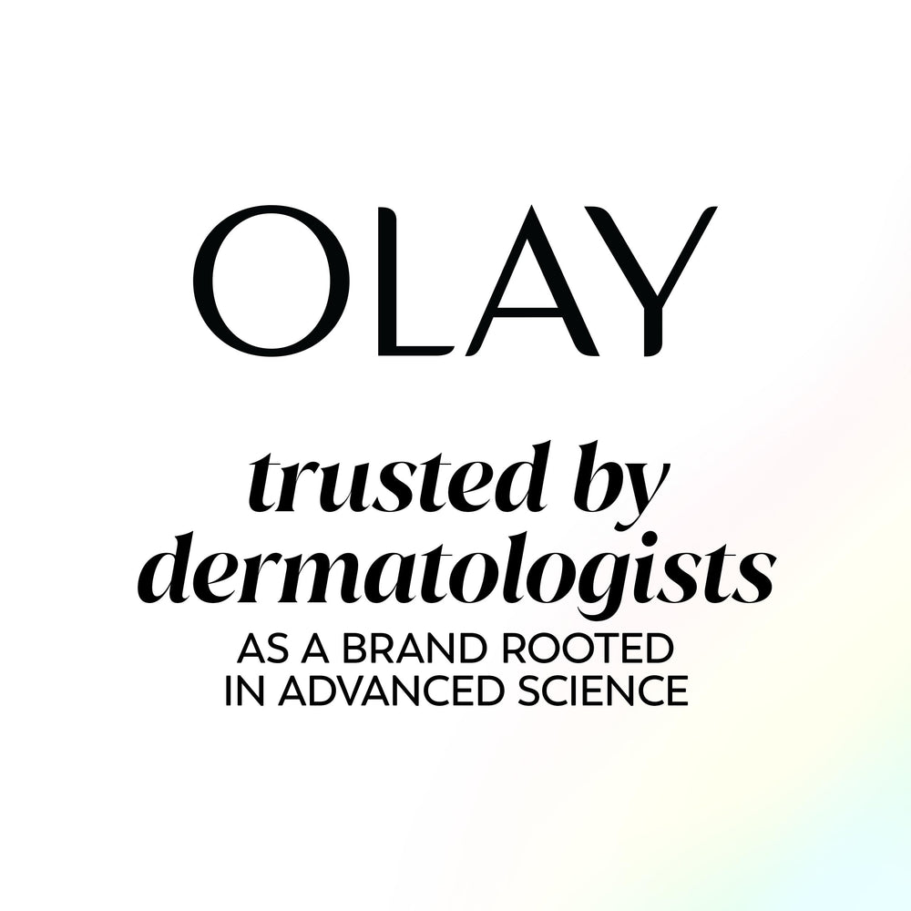 Olay scrub on bathroom shelf suggesting daily routine organization benefit
