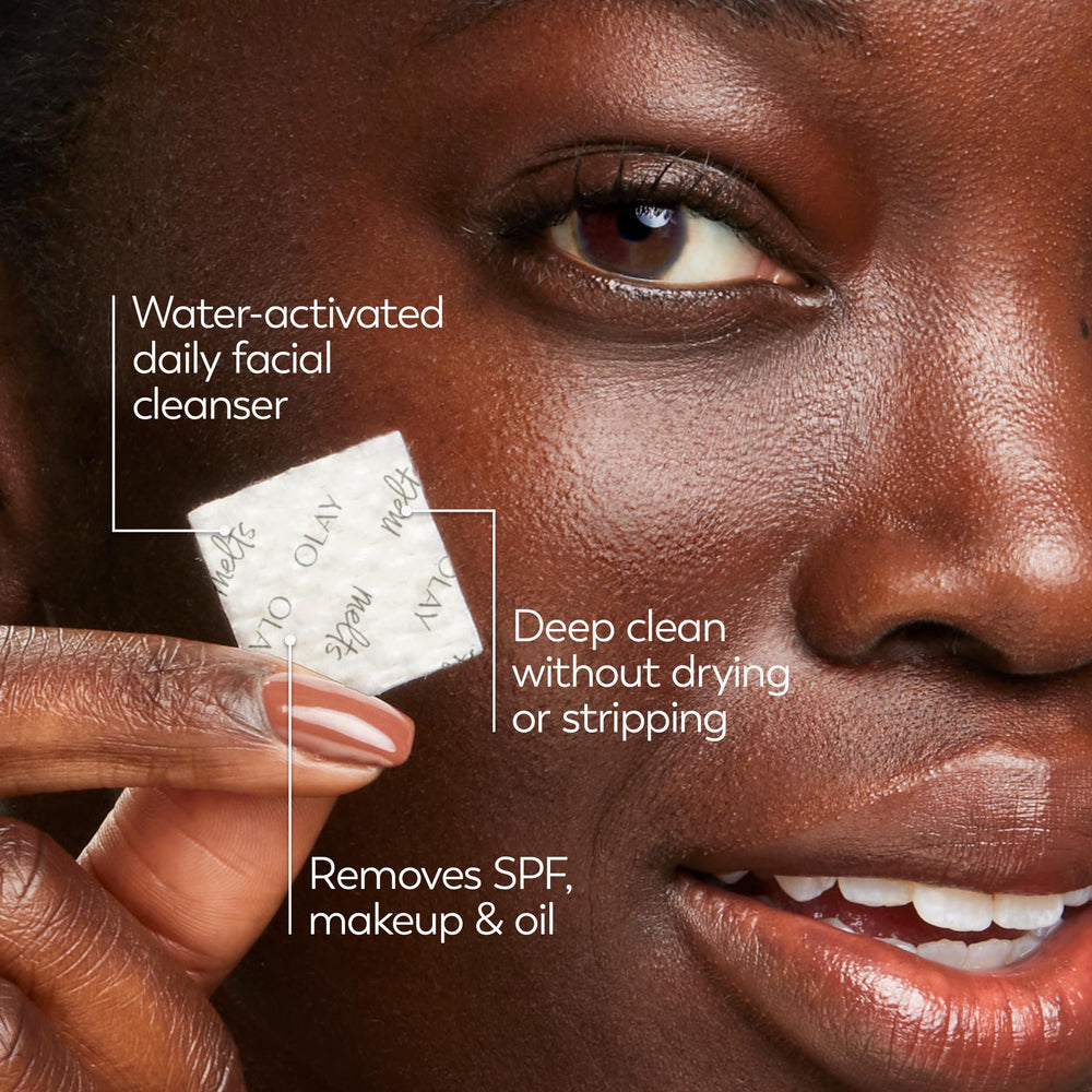 Olay ingredient label list showing minimalist formula benefit