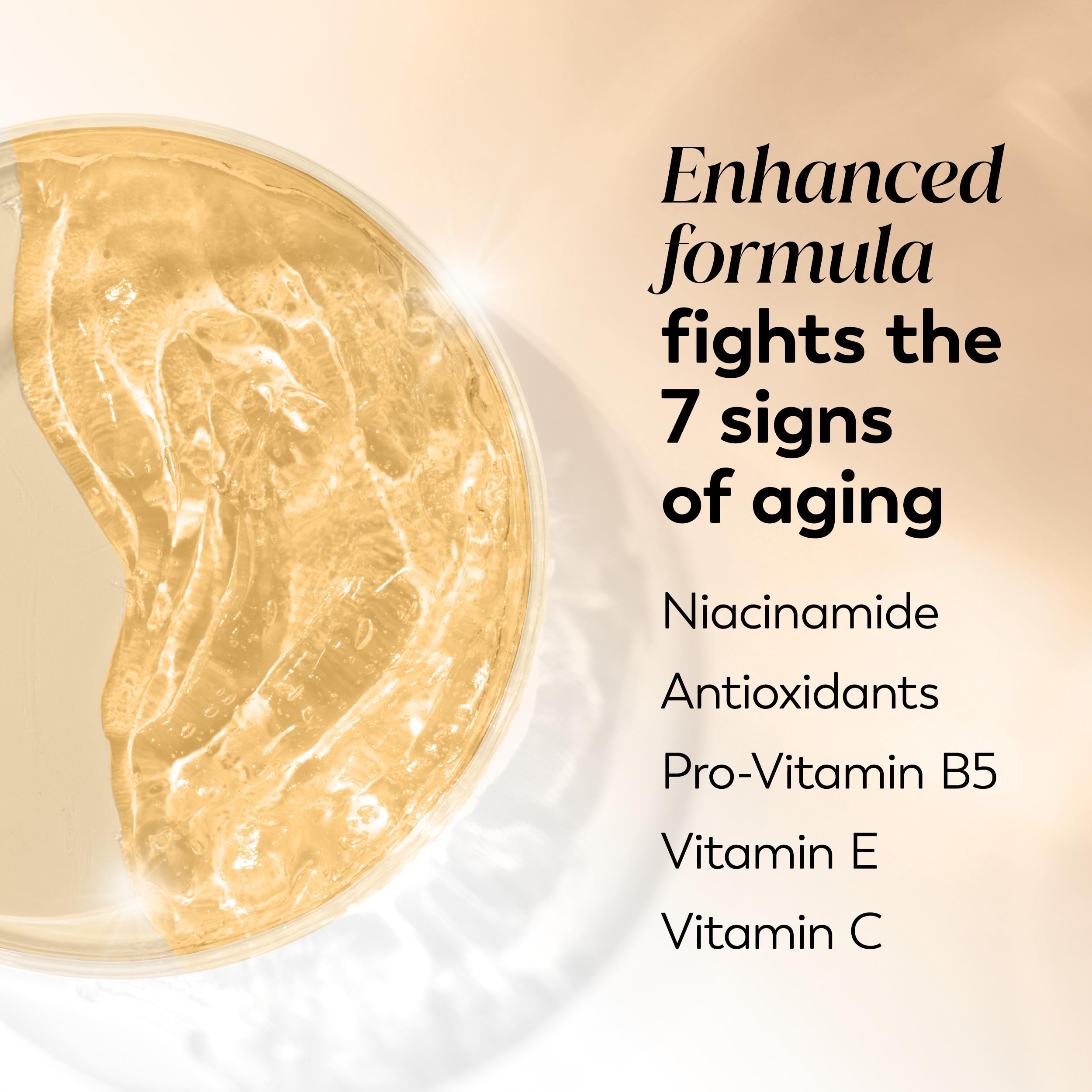 Olay Total Effects label detail emphasizing VitaNiacin Complex II and ingredient focus