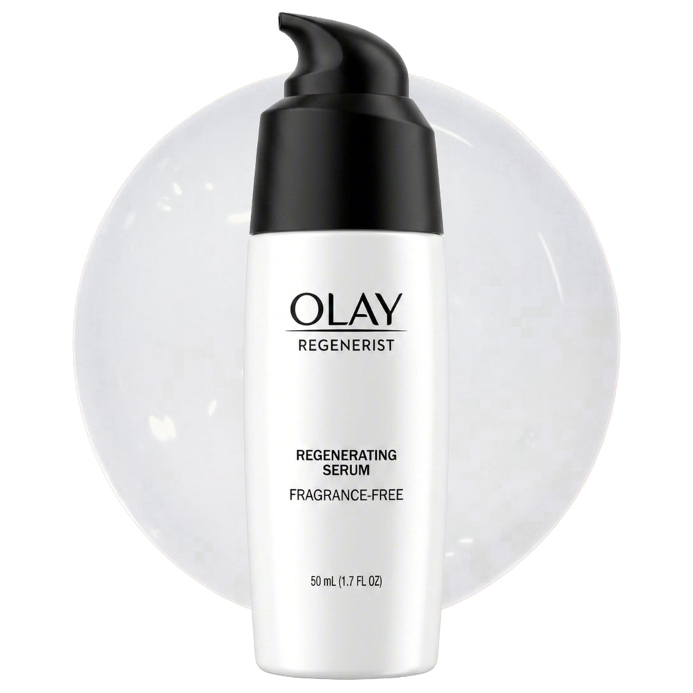 Olay front packaging showing product and brand for clear identification and trust