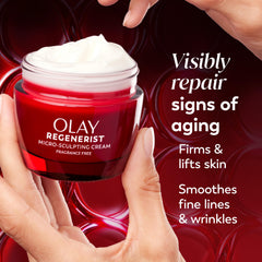 Spoon swatch of Olay Regenerist demonstrating rich moisturizing consistency and spreadability