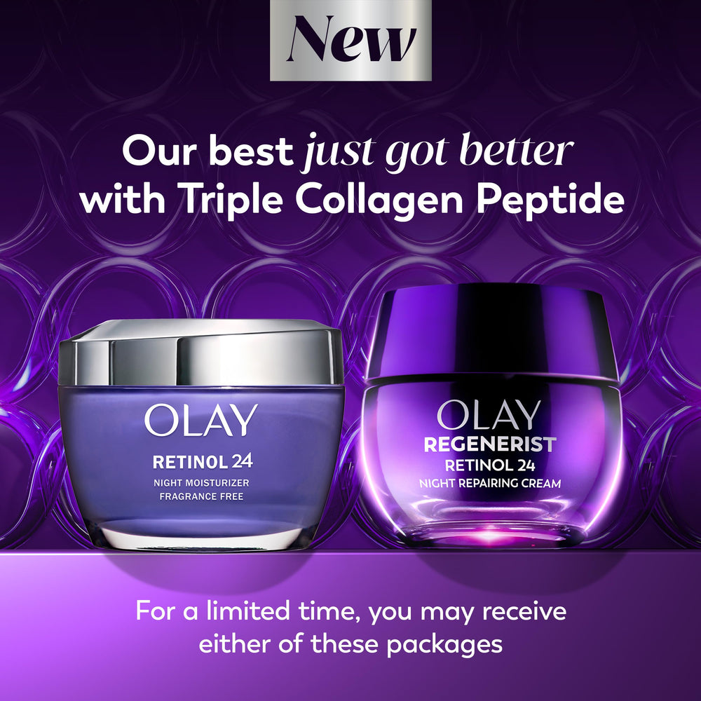 Olay retinol night cream absorbed into skin without shine, highlights non-greasy finish