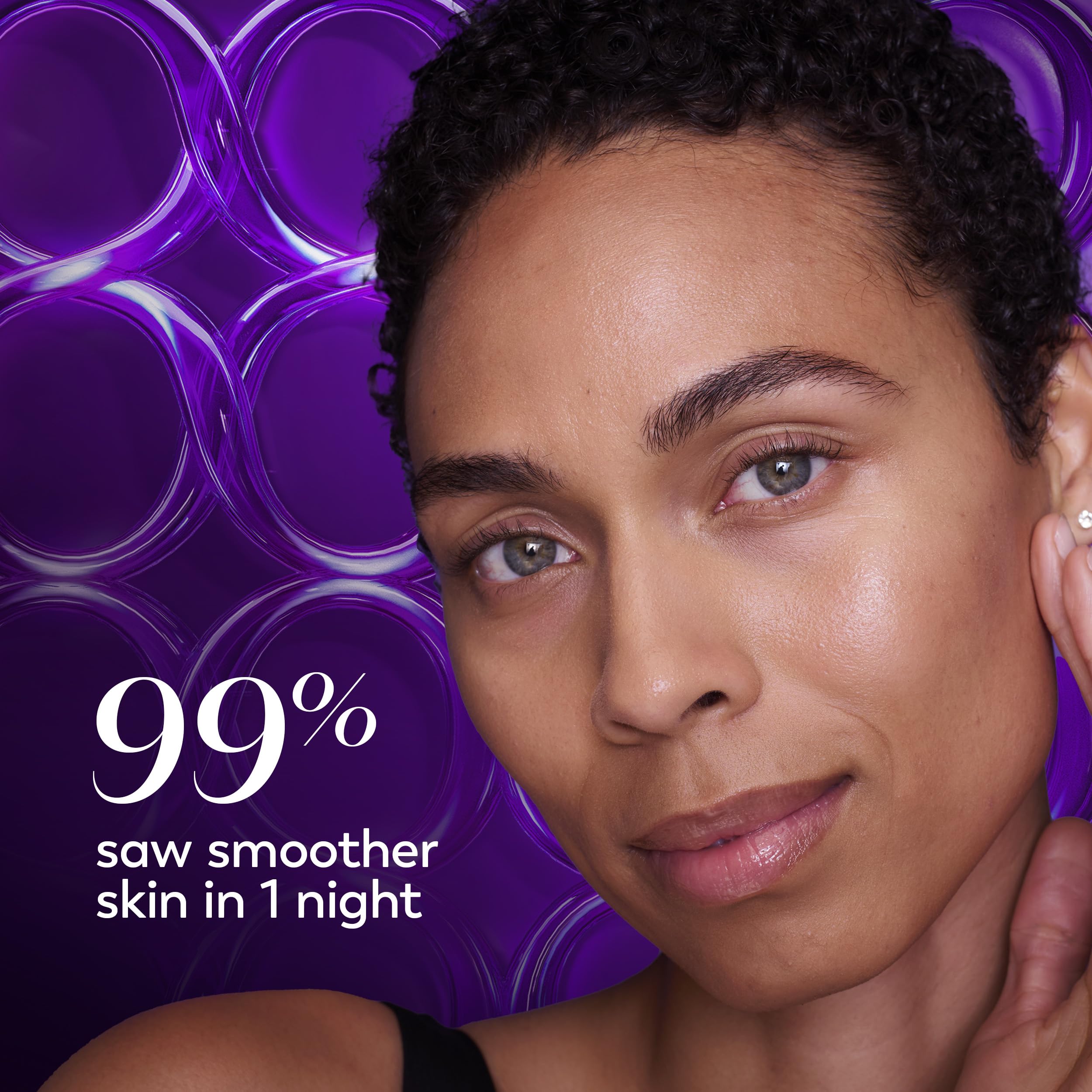 Close-up of Olay packaging label and ingredients panel, underscores transparency and claims