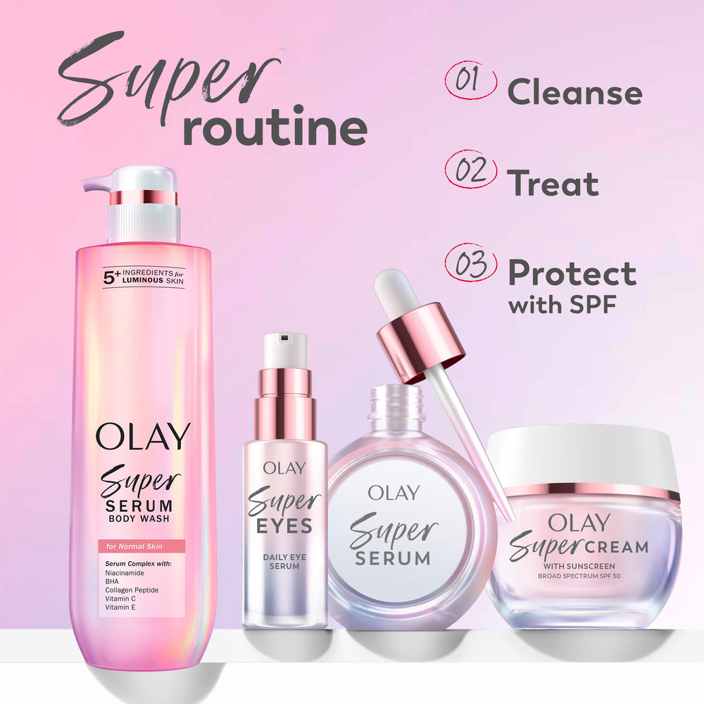 Olay 0.45 oz bottle next to a coin for size and scale clarity