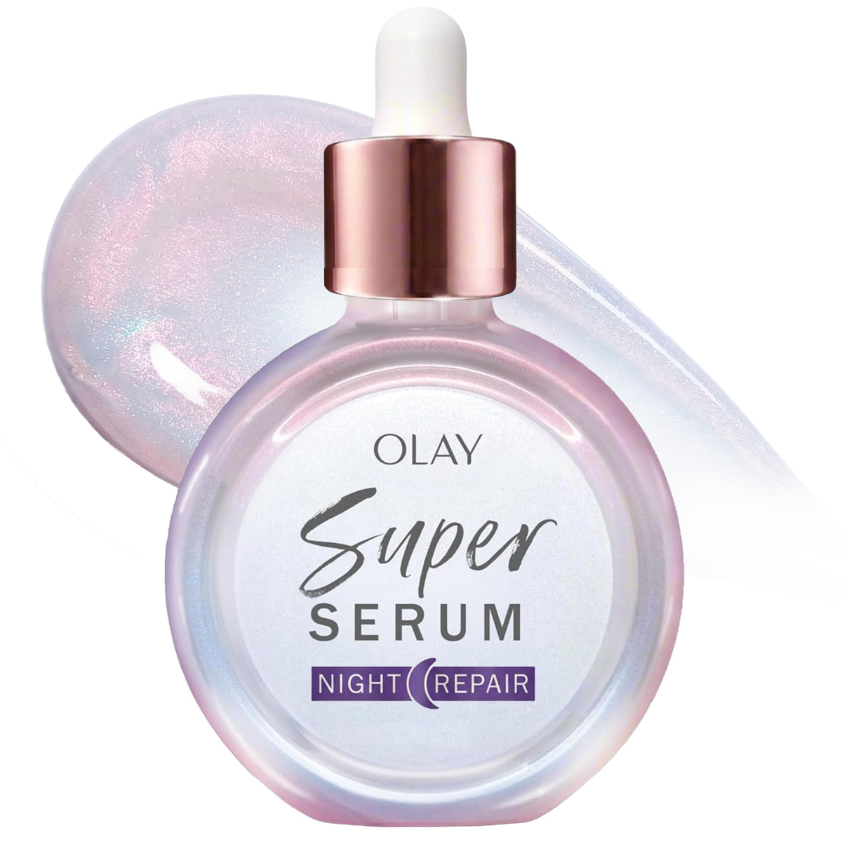 Olay Super Serum Night Repair front bottle showing clean design and benefits