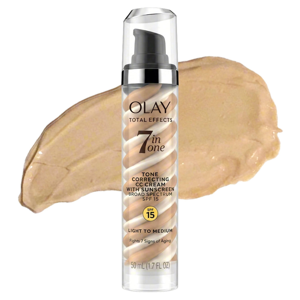 Olay front packaging showing product name and SPF for clear identification and confidence