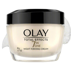 Olay Total Effects front jar showing compact 1.7 oz packaging and clear branding benefits