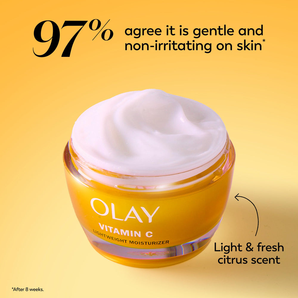 Morning bathroom scene with Olay cream for refreshed daytime radiance