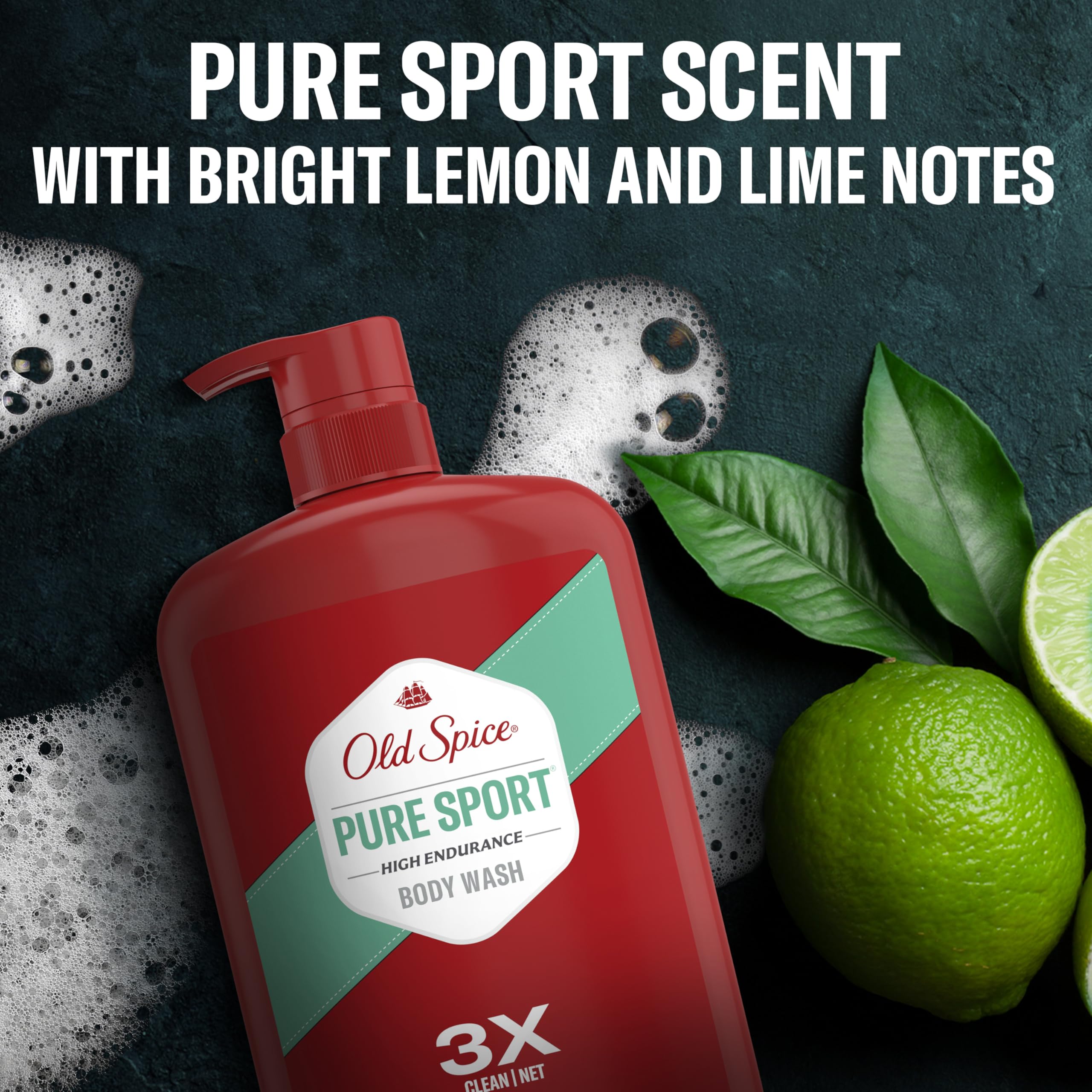 Old Spice body wash texture pouring to show creamy consistency and thorough wash benefit