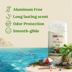 Old Spice Fiji back label with ingredients and usage information highlighted