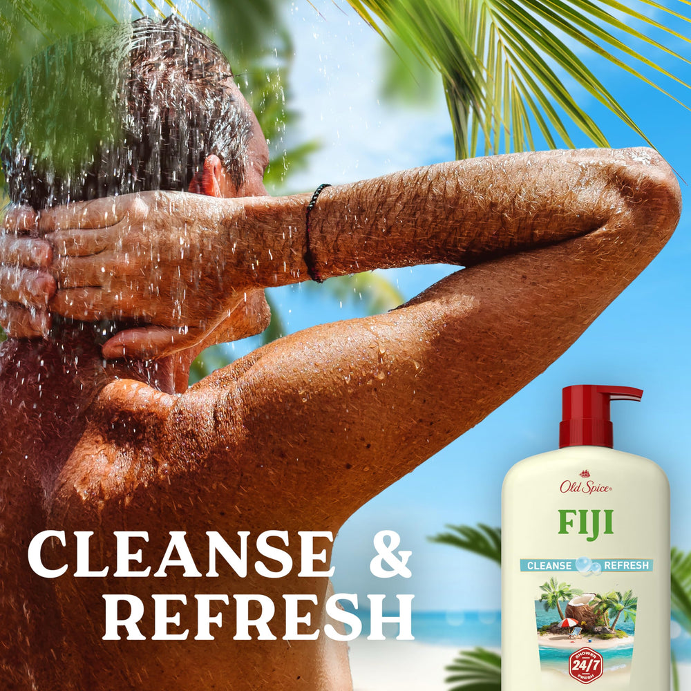 Old Spice Fiji foam texture close-up showing rich lather and effective cleansing