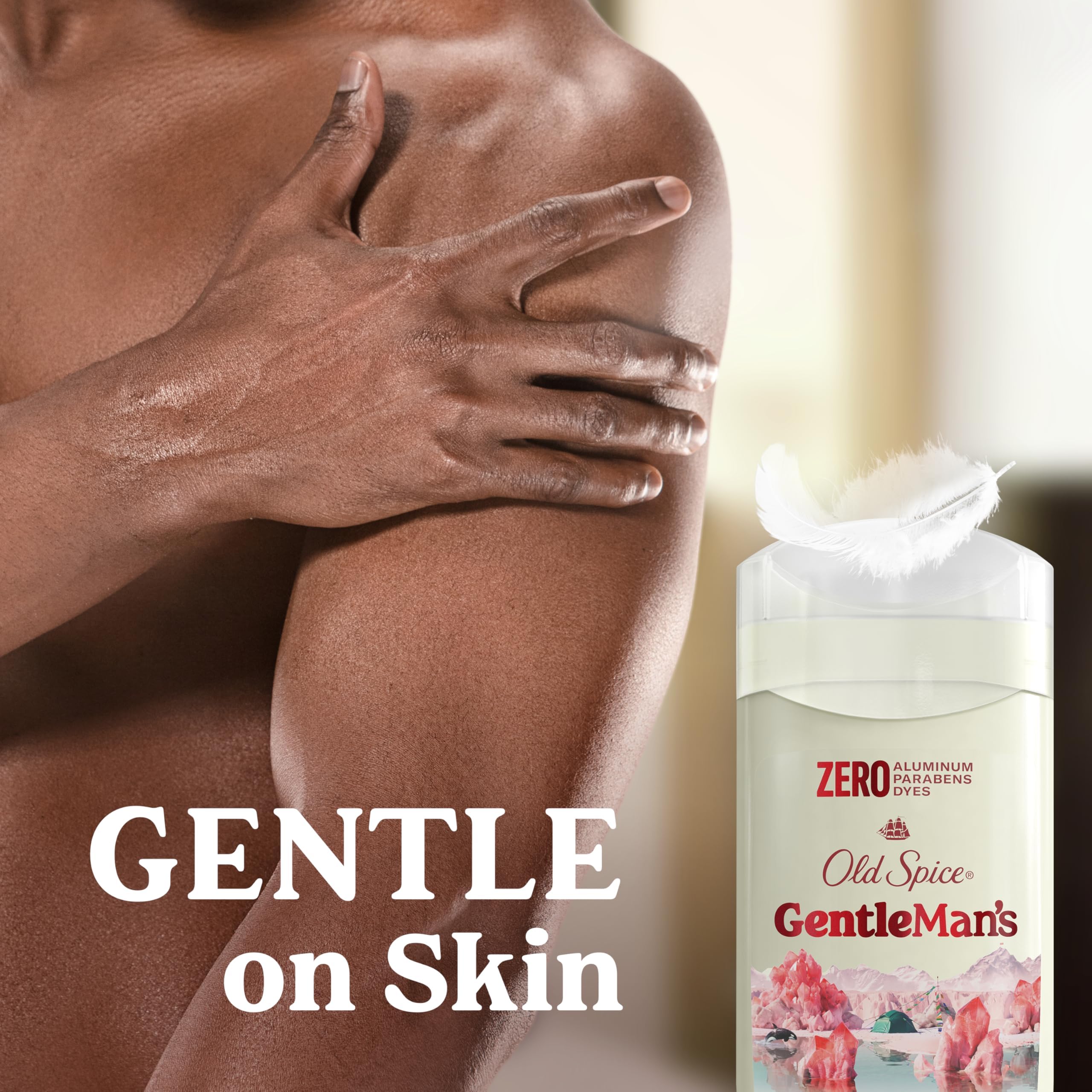 Old Spice GentleMan's applying on underarm demonstrating quick dry feel benefit