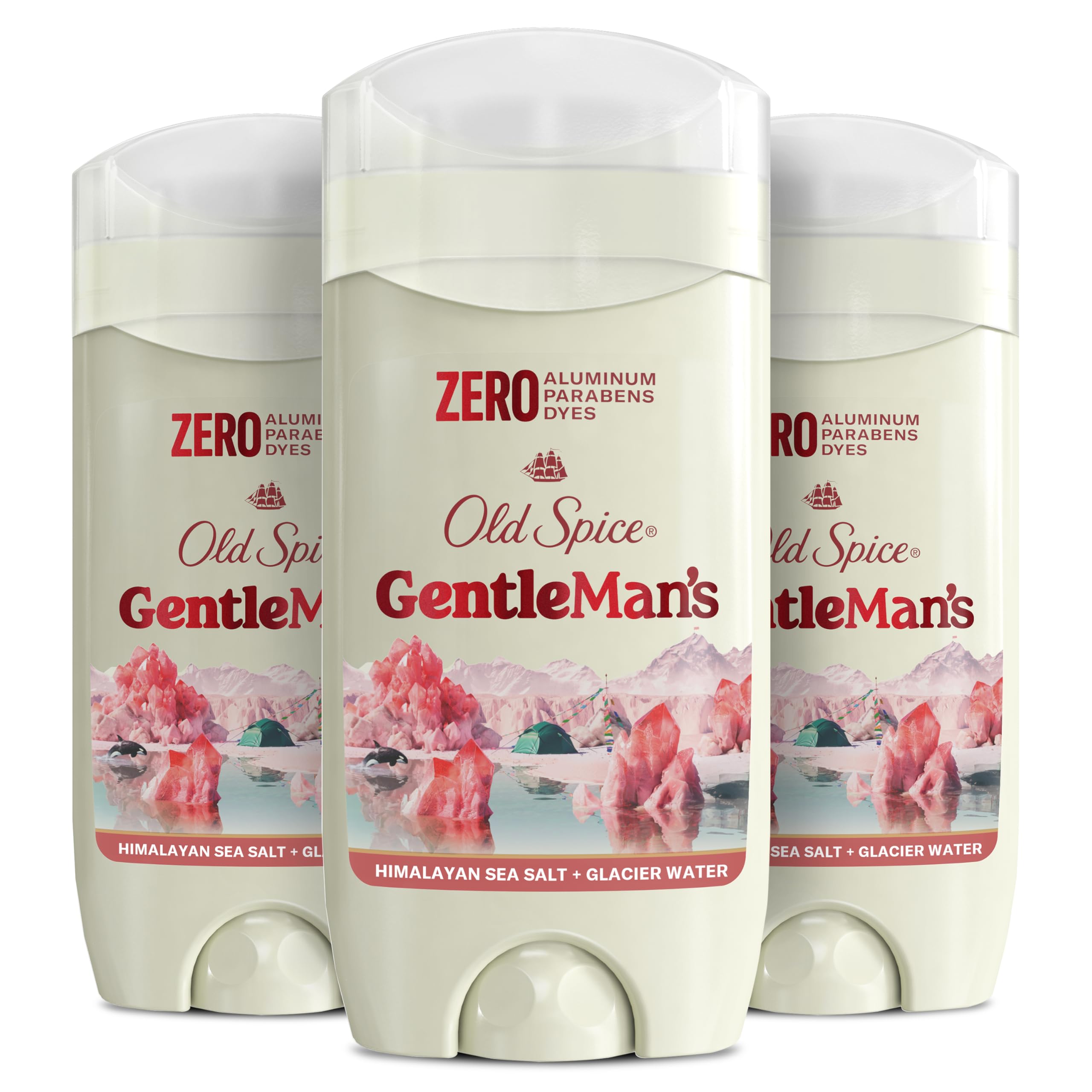 Old Spice GentleMan's front packaging showing scent and gentle formula benefits