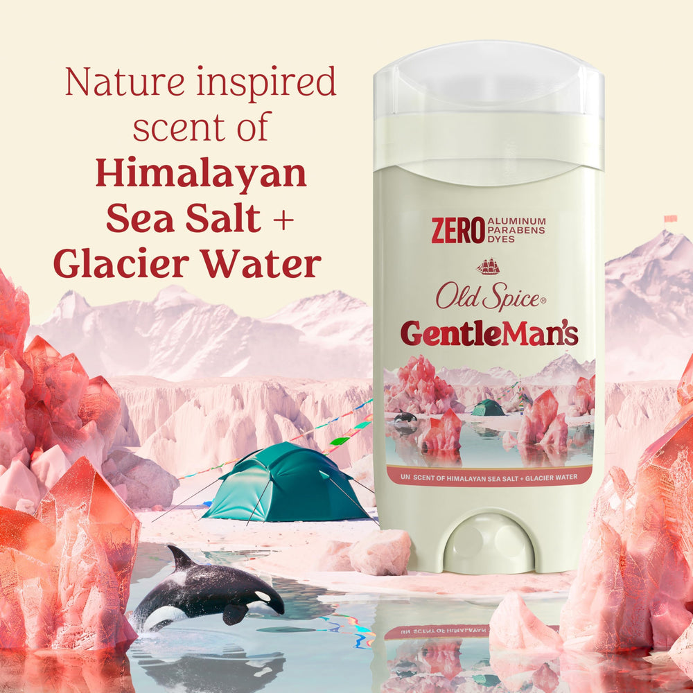 Old Spice GentleMan's ingredients and claims label emphasizing gentle skin conditioning