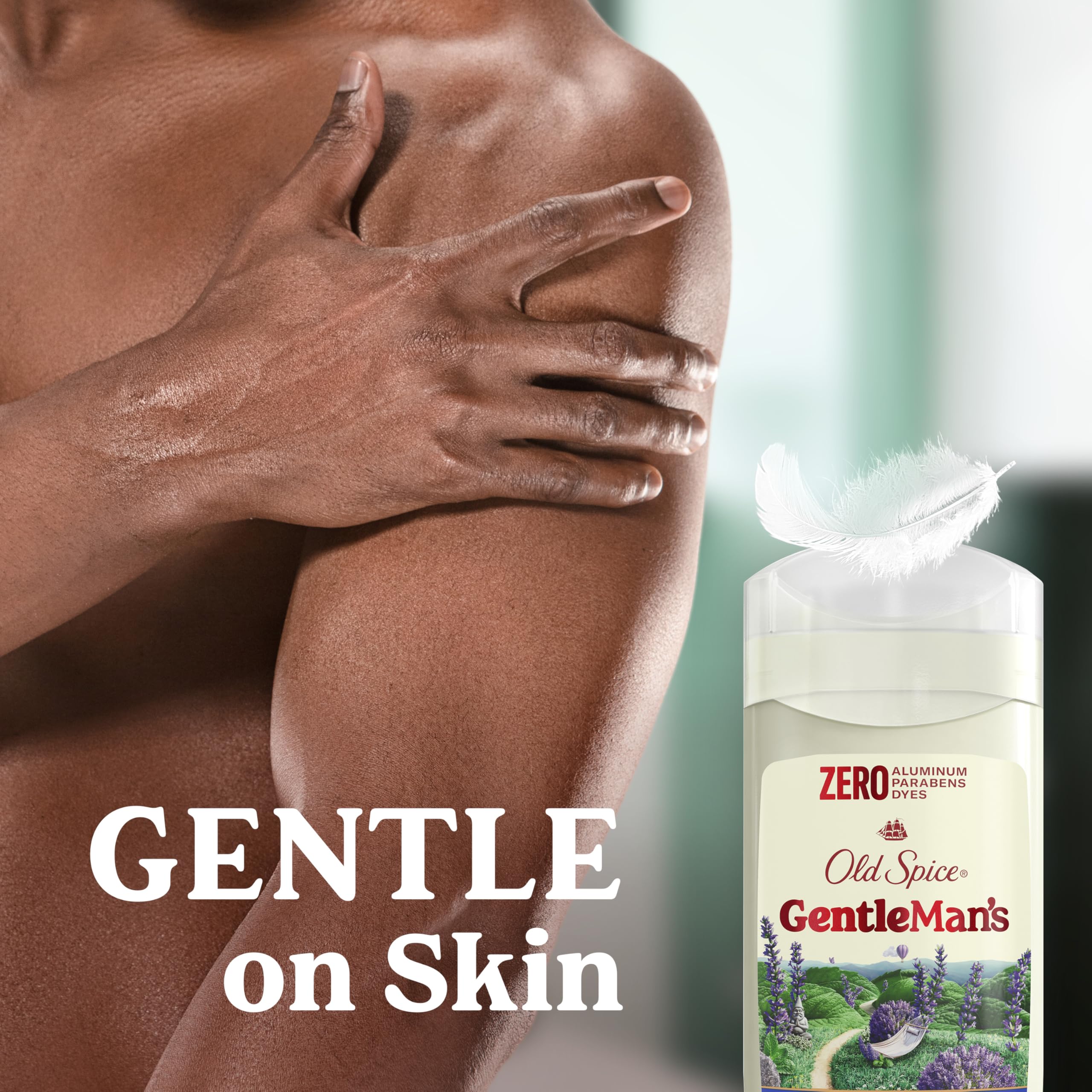Hand holding Old Spice GentleMan's stick demonstrating easy grip and travel readiness