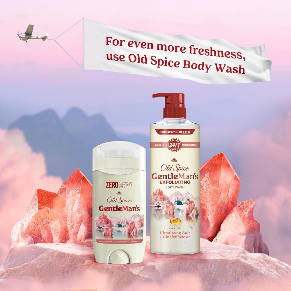 Old Spice GentleMan's lifestyle bathroom display suggesting daily grooming routine