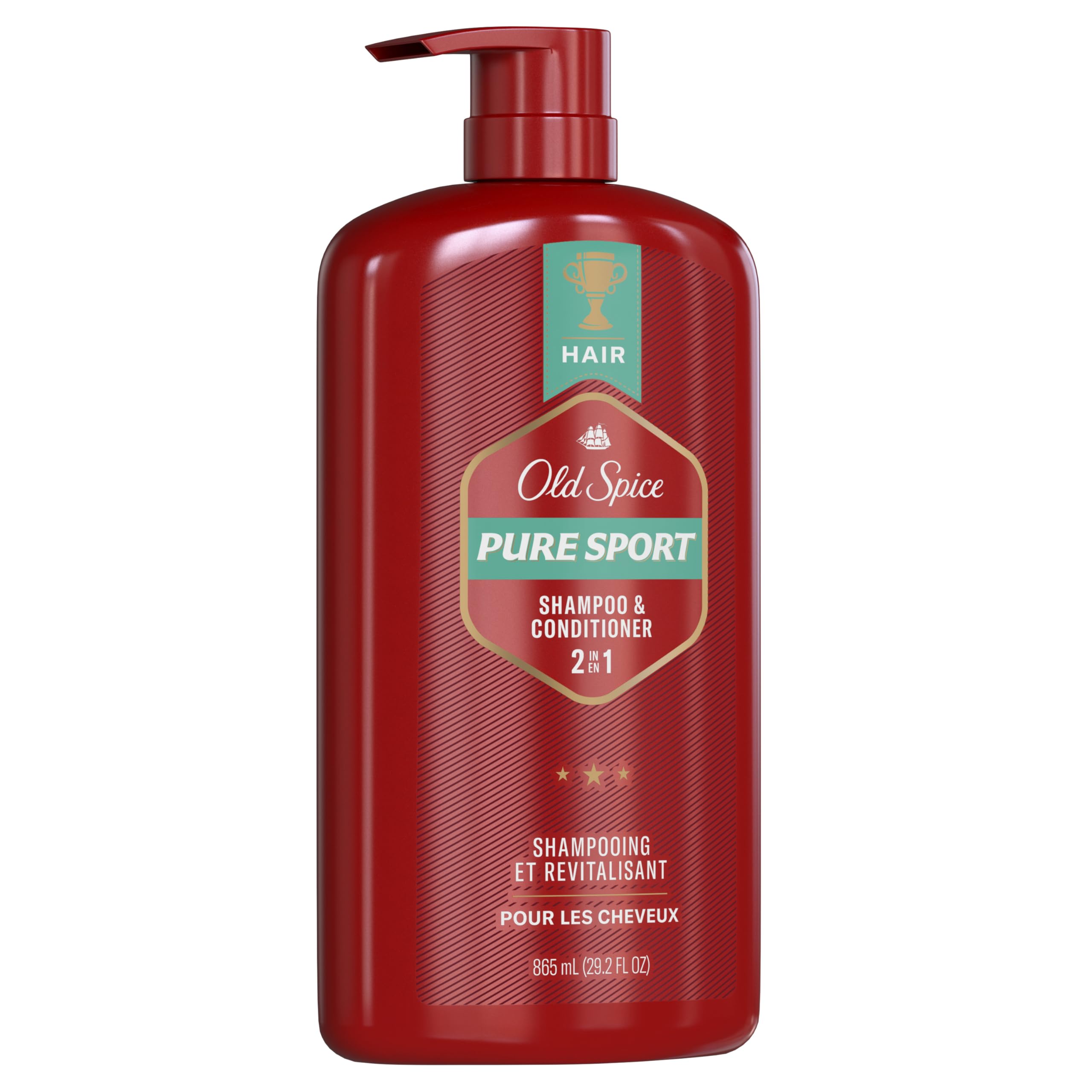 Old Spice bottles on a bathroom shelf in a lifestyle setting for everyday use