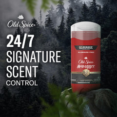 Old Spice Swagger close-up label with scent notes and ingredient cues, ensures clear product info