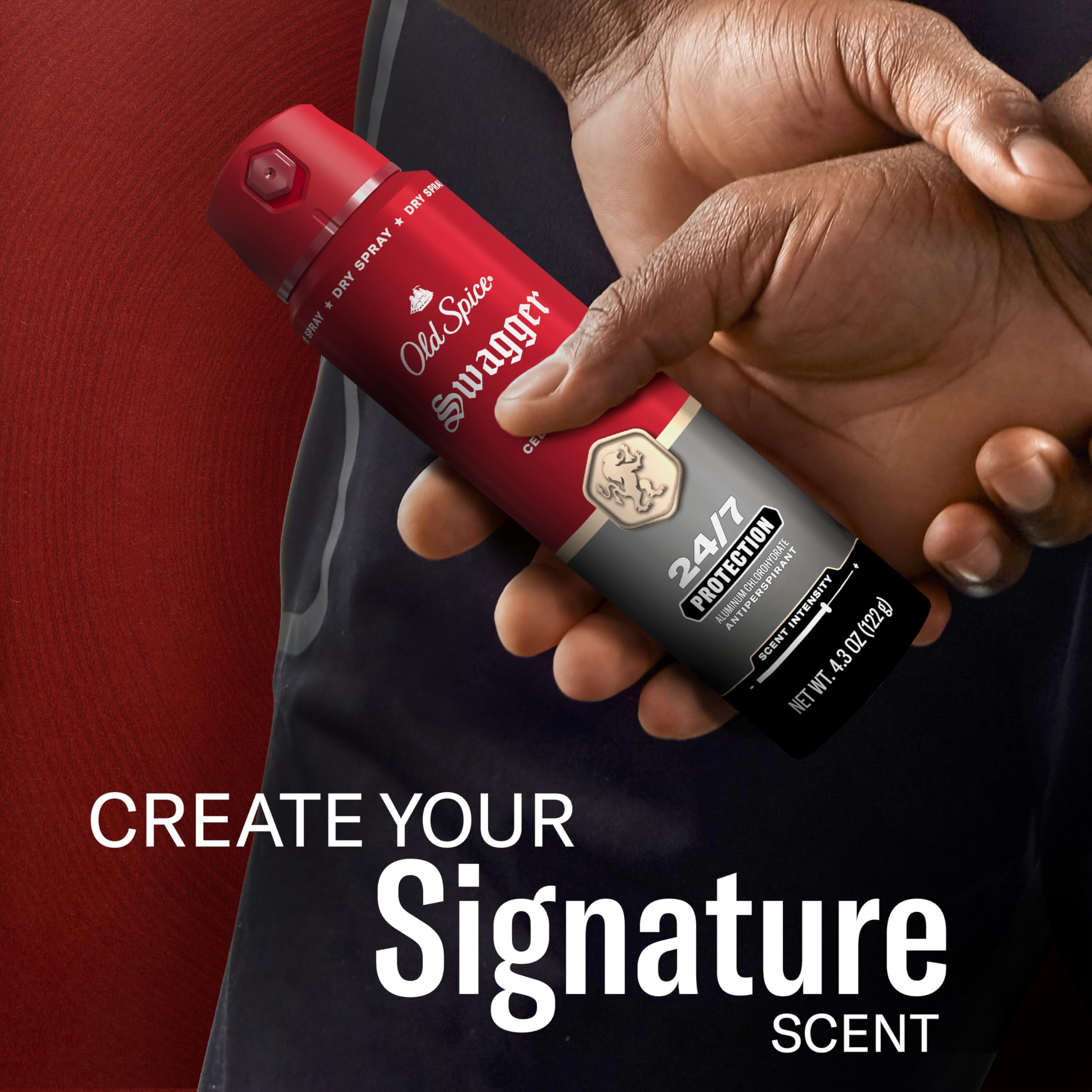 Old Spice Swagger scale next to ruler to show compact travel-friendly size benefit